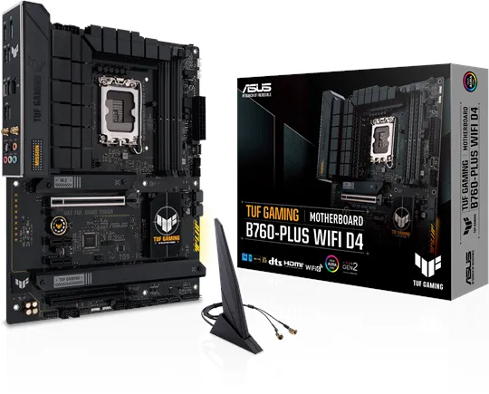 ASUS TUF GAMING B760-PLUS WIFI D4 Placa base - Intel B760 - Intel LGA1700 socket - DDR4 RAM - ATX