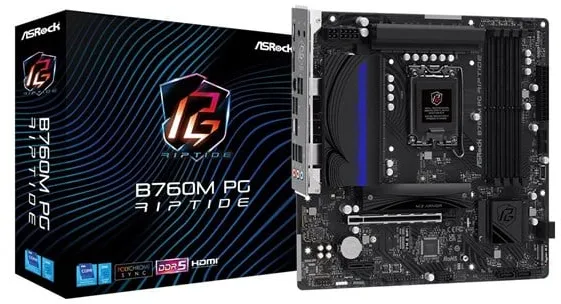 ASRock B760M PG Riptide Placa base - Intel B760 - Intel LGA1700 socket - DDR5 RAM - Micro-ATX
